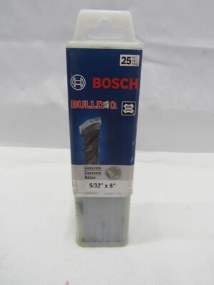 Pack of 25 Bosch Bulldog SDS Plus 5/32'' x 6'' Concrete Drill Bits
