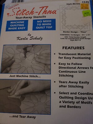 EZ Quilting Stitch-Thru Tear Away Border Design FLEUR 6105 Sewing  pattern SB1