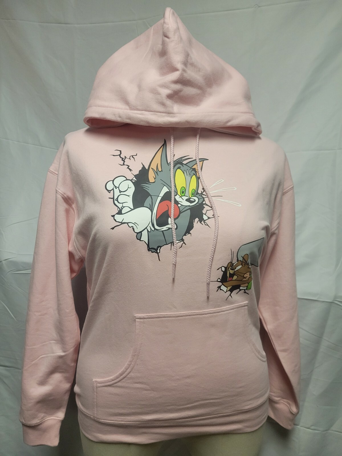 NEW Tom And Jerry Cartoon Show Pink Hoodie Pullover Chose Size