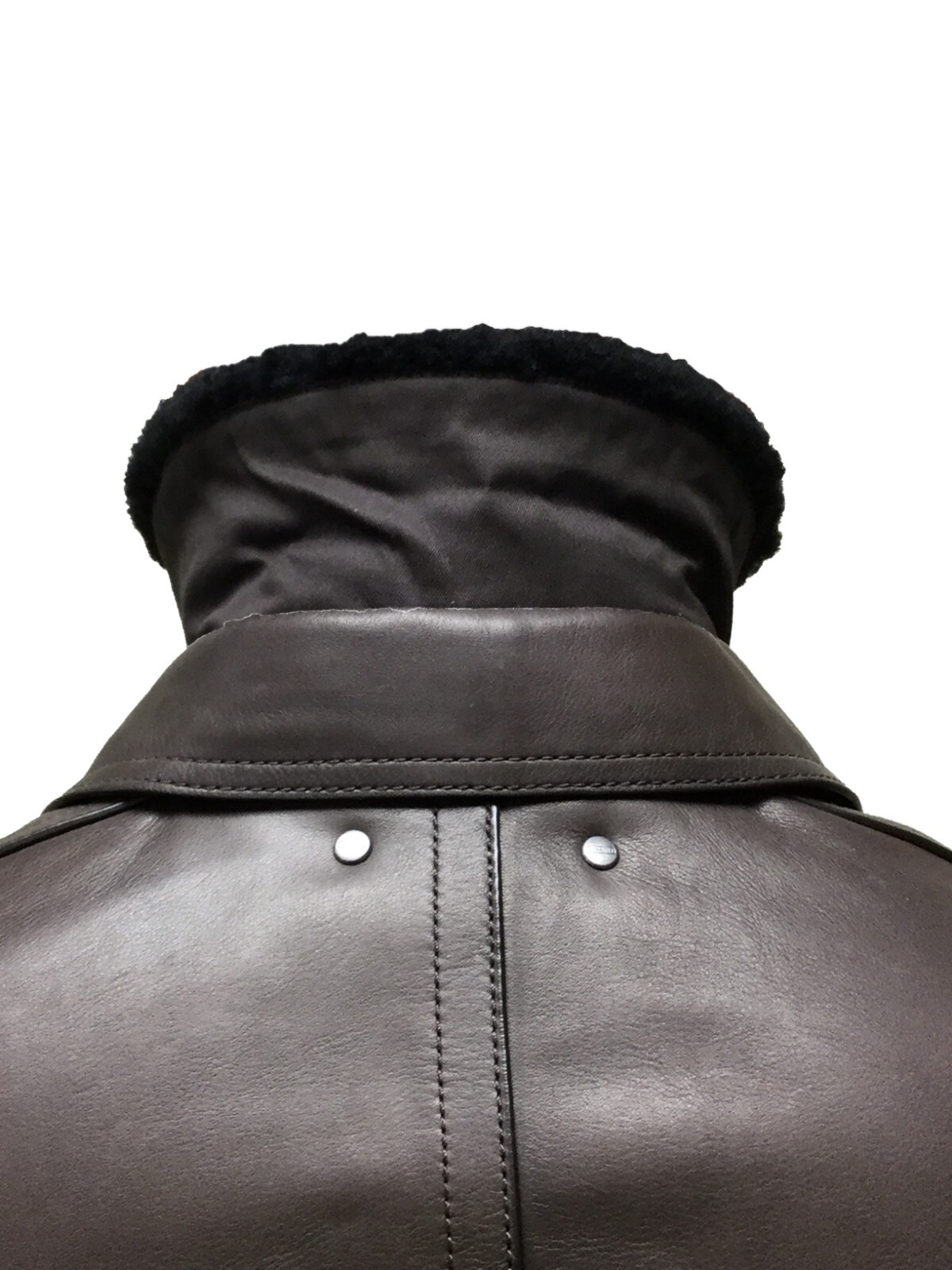 Pre-owned Coach Leather Bomber Jacket Bleeker Aviator Dark Brown Lined, 84100, Small