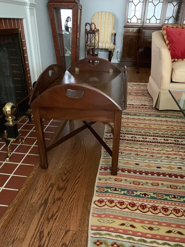 Kittinger Chippendale Style Mahogany Butlers Tray Coffee Table