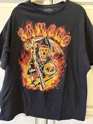 Sons Of Anarchy Samcro Fear The Reaper T-Shirt Size 2XL Black Graphic T-Shirt