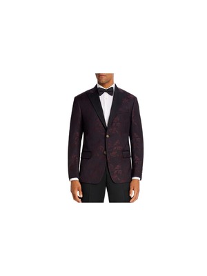 

ROBERT GRAHAM Мужская черная однобортная куртка-пиджак, Черный, RAKE1GQZ0004