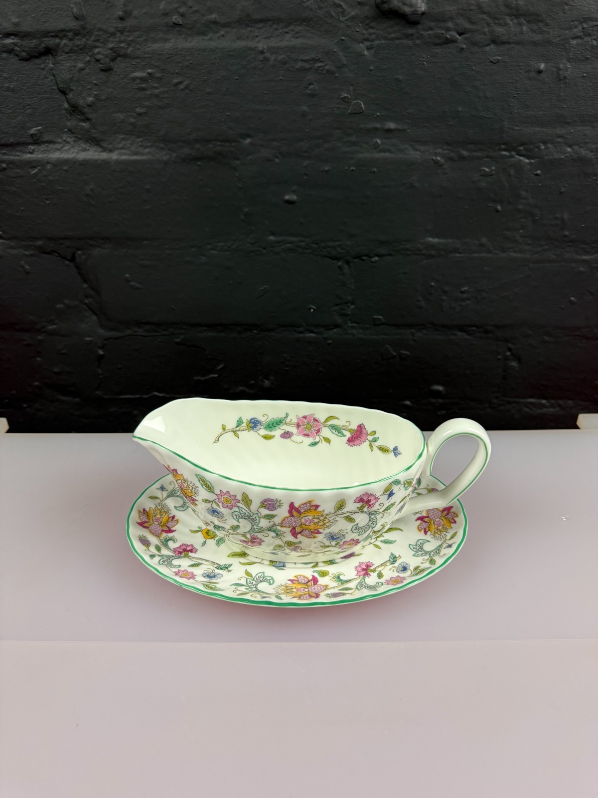 Minton Haddon Hall Gravy Boat / Sauce Jug and Stand Drip Plate 3 Sets Available