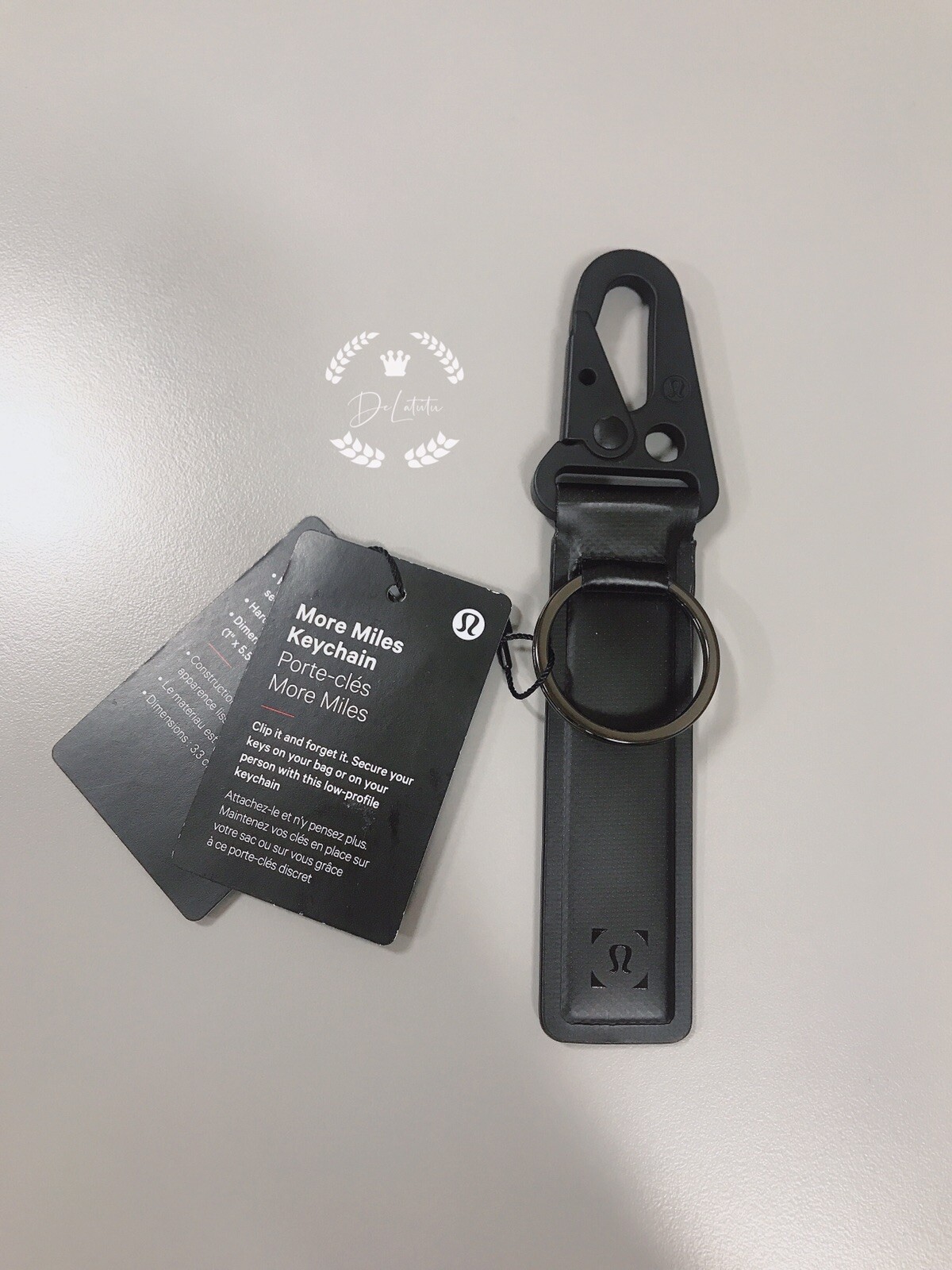 lululemon more miles keychain