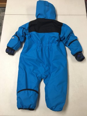 COLUMBIA OMNI SHIELD INTERCHANGE SNOWSUIT W ZIP OUT FLEECE LINER BLUE  12  MS