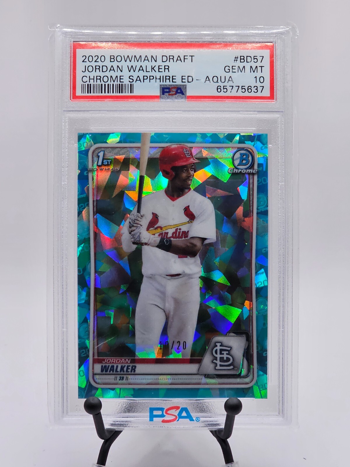 2020 Bowman 1st Draft Chrome Sapphire Jordan Walker Aqua /20 2020 Bowman 1st Draft Chrome Sapphire Jordan Walker Aqua /20