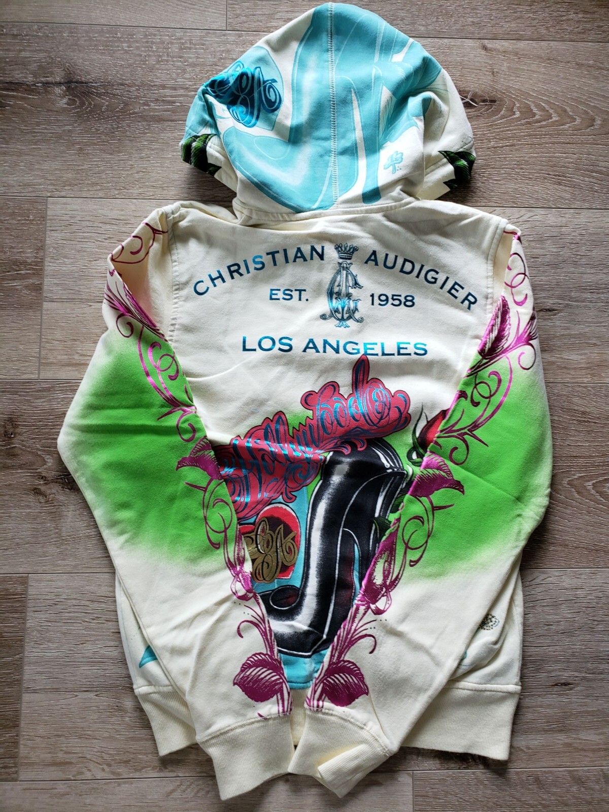 Christian Audigier & Ed Hardy Women Vintage Hoodie High Heel White