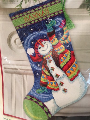 Dimensions Needlepoint Stocking Kit Happy Snowman 71-09143 NEW NIP Complete