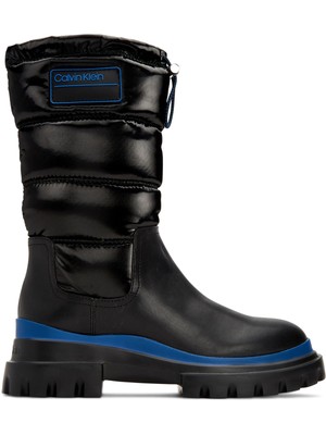 

CALVIN KLEIN Женские черные зимние сапоги Laeton с круглым носком и прошитыми пуговицами, Черный, E5178