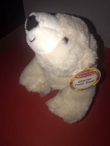 Melissa & Doug Glacier Polar Bear Plush Stuffed Animal Toy White 12” Huggie