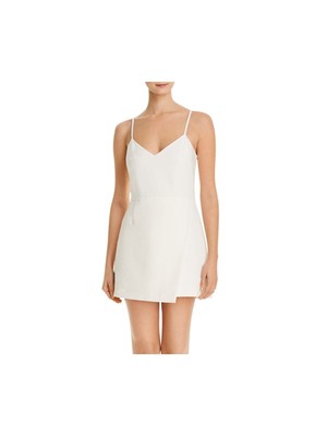 FRENCH CONNECTION Womens White Spaghetti Strap V Neck Short Shift Dress 10