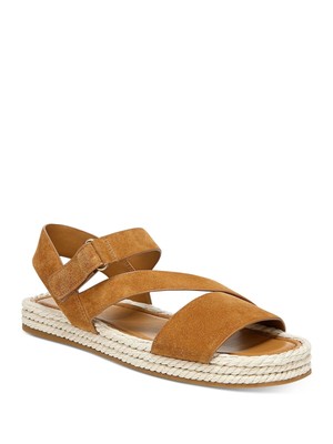 

VINCE CAMUTO Женские коричневые кожаные эспадрильи Eliana Toe на платформе 9,5 м, Коричневый, H1073L1