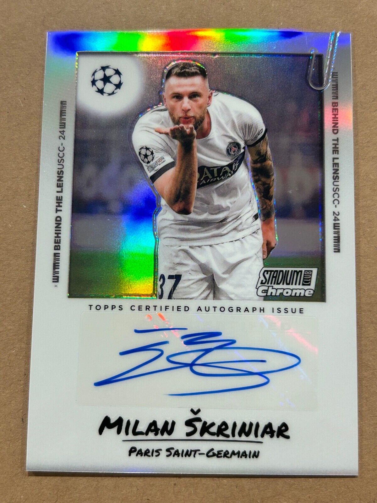 2023-24 Topps Stadium Club Chrome UCC Milan Skriniar BEHIND