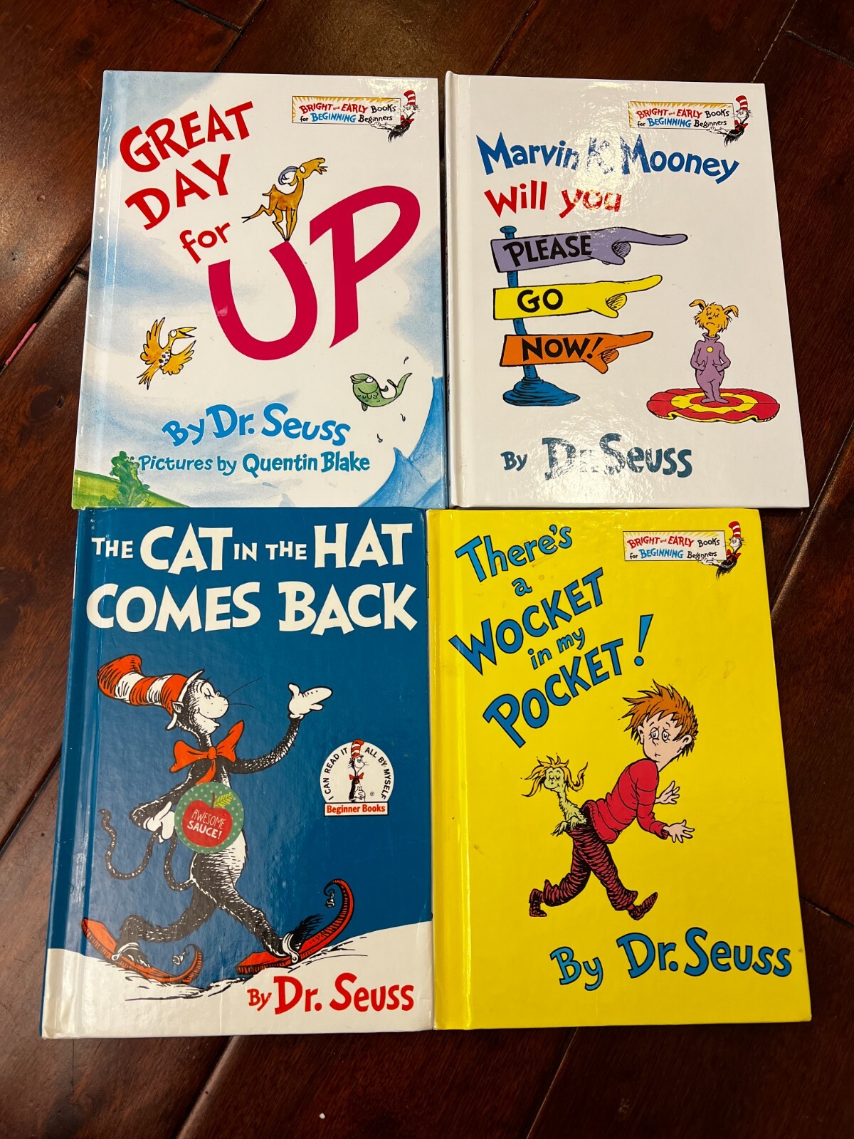 Lot of 4 Dr Seuss Mixed Hardcover Book SET The cat in the