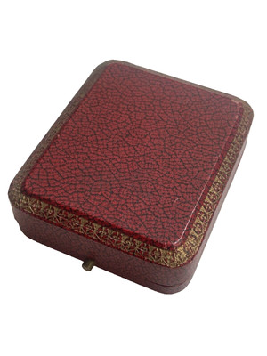 Antique leather Jewelry Case Box or Pocket Watch Case Push Button