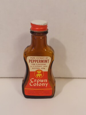 Crown Colony Brand Vintage Peppermint Extract Bottle