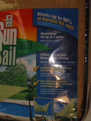 Sun Sail 11.8 ft. Triangle Garden Shade in Beige UV Top Outdoor Canopy BRAND NEW