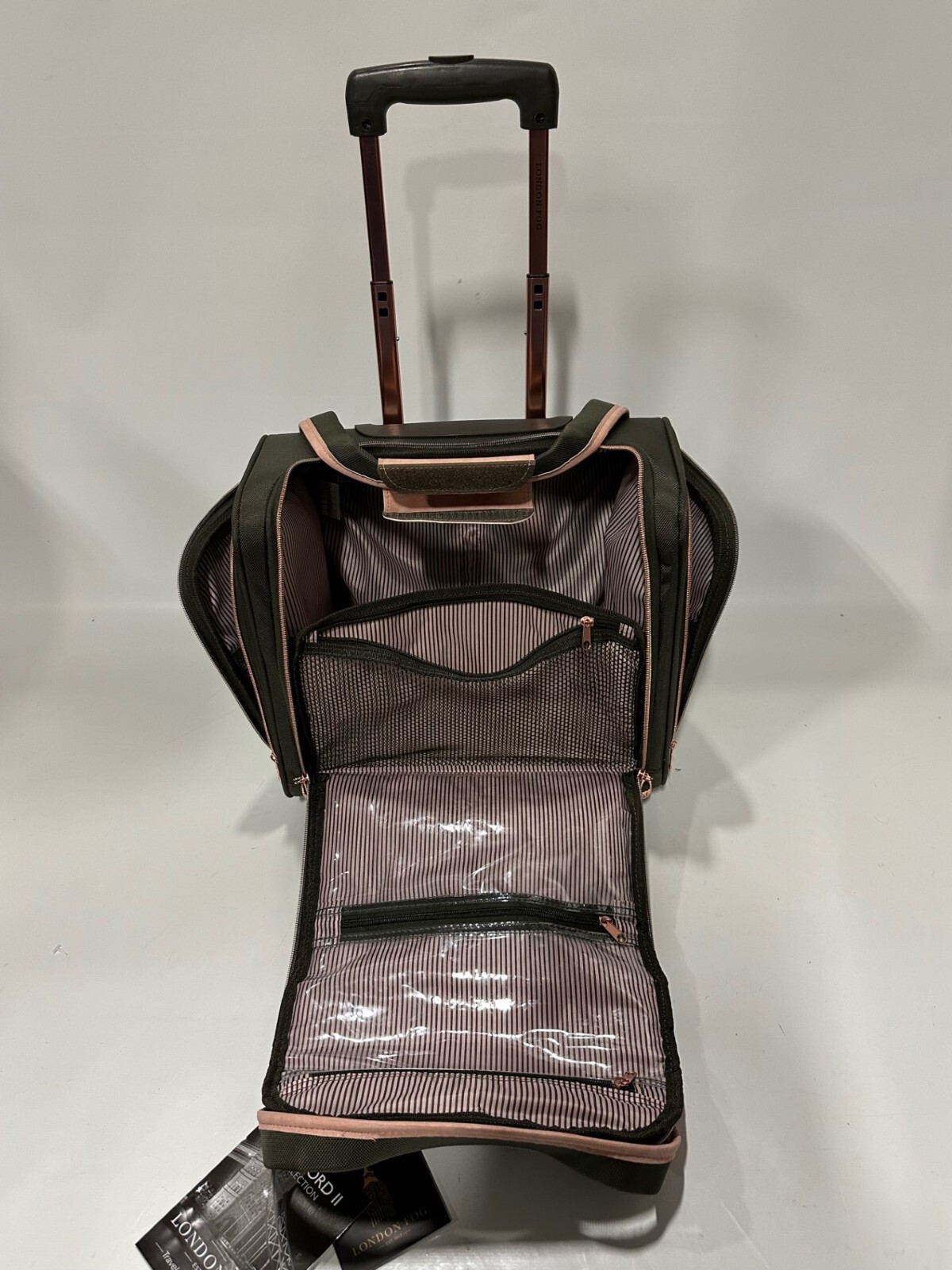 NEW LONDON FOG HARTFORD II 4PC LIGHTWEIGHT LUGGAGE SET OLIVE  8 WHEEL SPINNER
