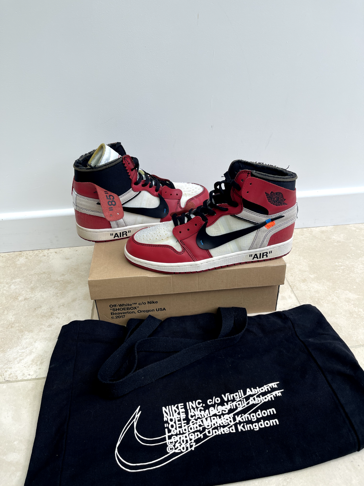 Nike Air Jordan Retro 1 Off White Chicago 2017 Top 10 Collab AA3834101