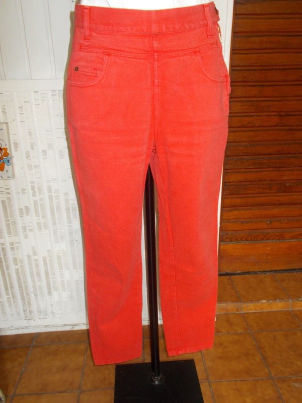 Pantalon Jean Rouge Marithé & François Girbaud Taille 38/40 - Coupe Slim Mom, Vintage, Très Bon état