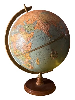 The World Book Globe Earth Map Geography Multicolor with Wooden Base Stand