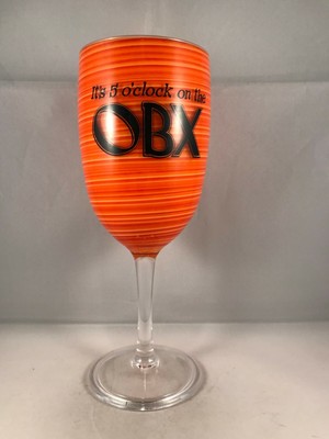 It's 5 O'Clock on the Outer Banks N.C. OBX Beach Orange Plastic Wine Glass