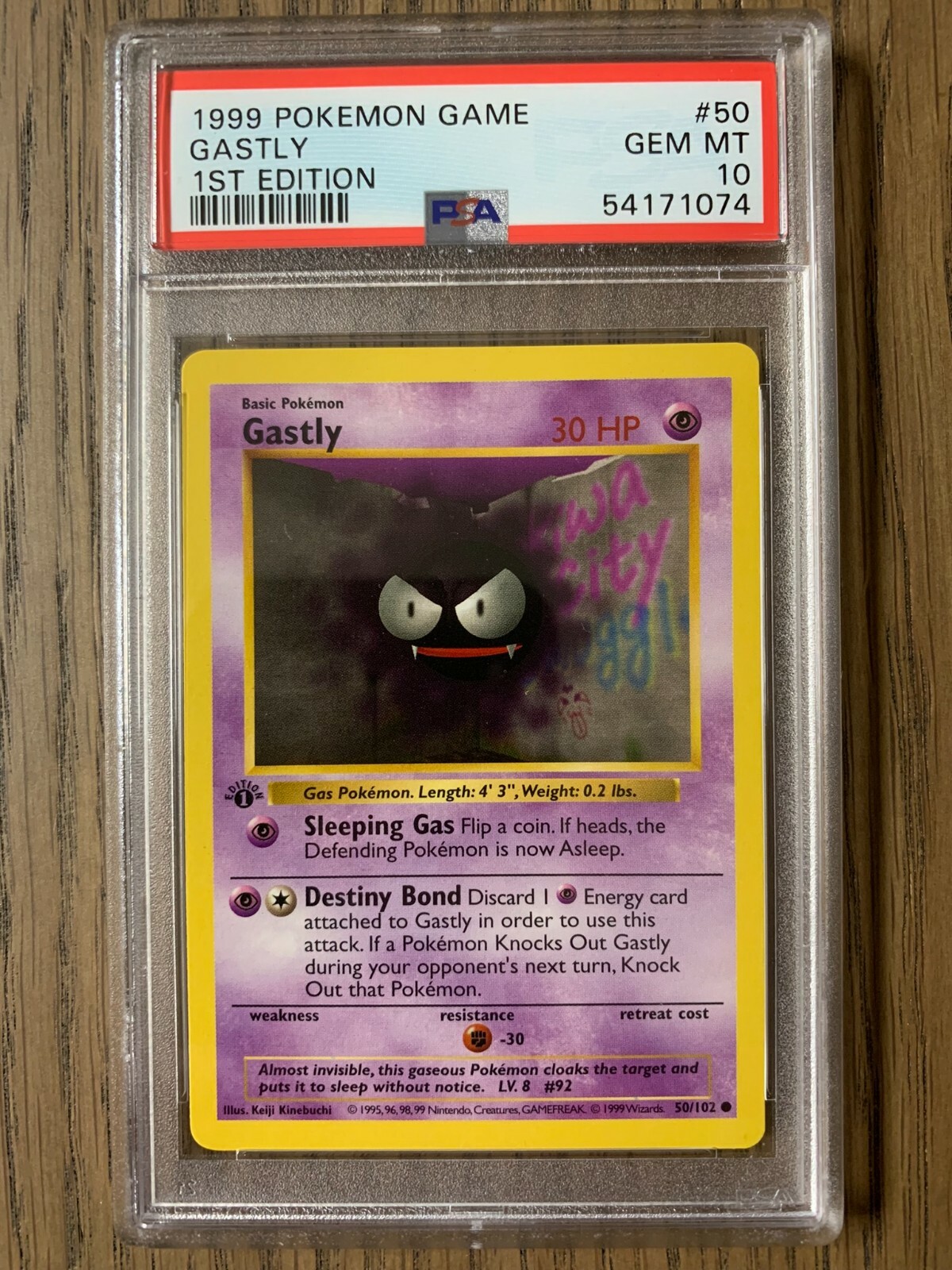 PSA 10 - Pokemon GASTLY - 1st First EDITION Shadowless Base PSA 10 - Pokemon GASTLY - 1st First EDITION Shadowless Base