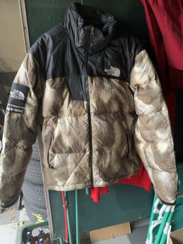 SUPREME x THE NORTH FACE 13AW Fur Print Nuptse Jacket Tnf Faux Fur ...