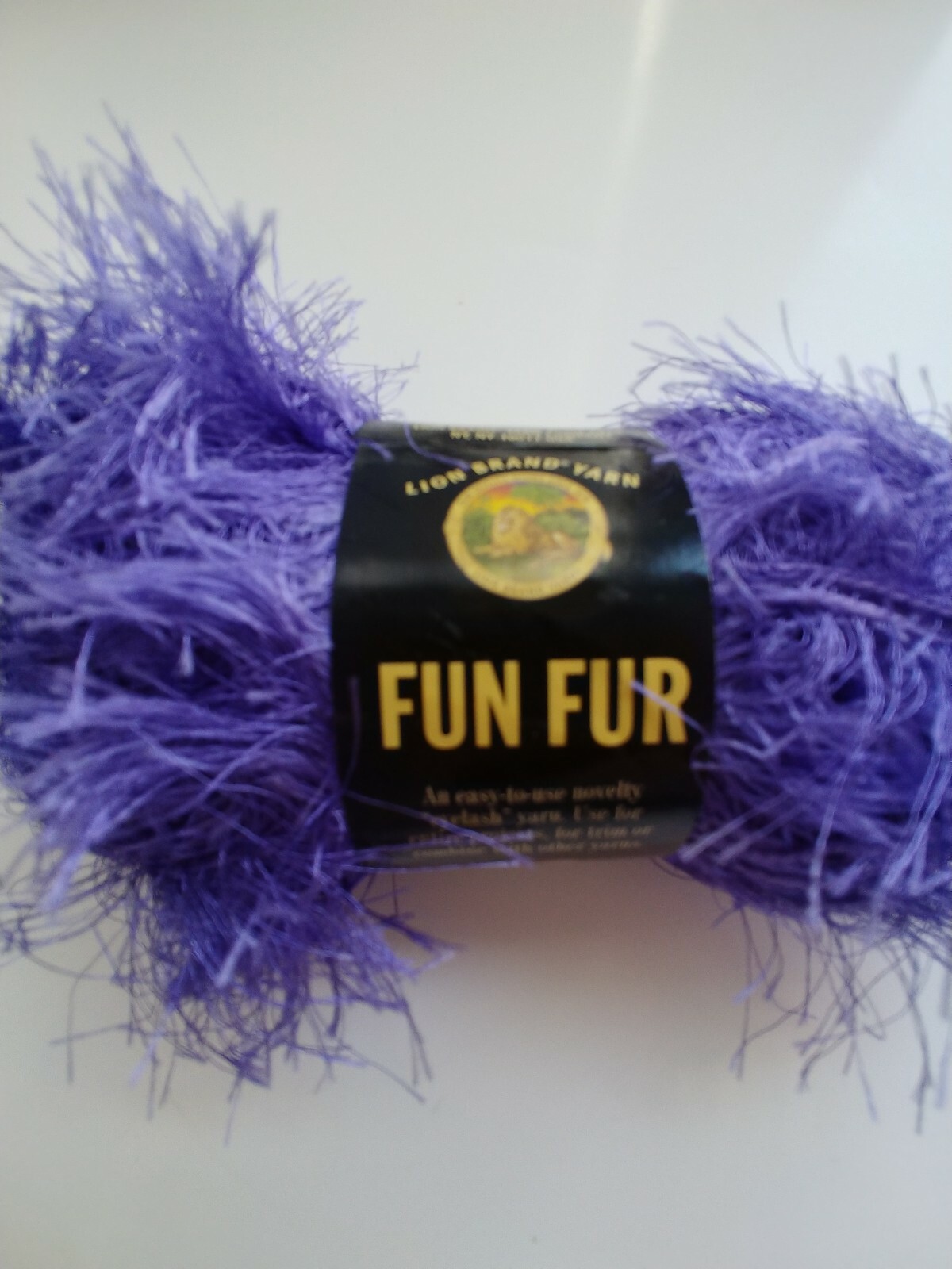 Bizzy1, Lion Brand Yarn, Fun Fur, Purple #191 Violet  3 Skeins = 180 Yards