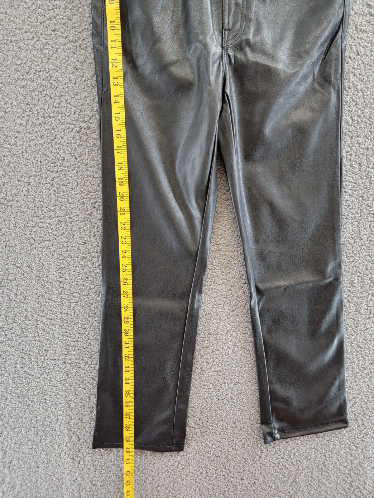 Mother High Rise Rider Faux Leather Jeans Women's 26 Black Zip/Button Closure - Picture 9 of 19