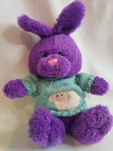 Walmart Purple Plush Bunny Rabbit Stuffed Animal Lamb On Sweater Sits 8