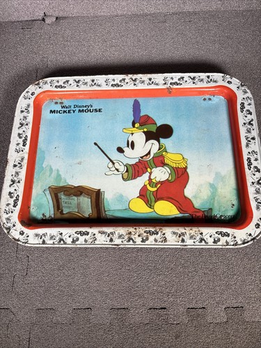 Mickey Mouse TV Tray w Folding Legs The Band Concert Vtg 198