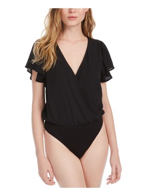 

Женский черный боди ASH - VIOLET с V-образным вырезом и застежкой-кнопкой Размер