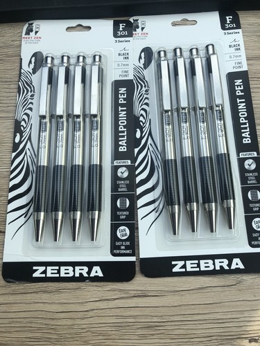 Zebra F-301 Kugelschreiber Aus Edelstahl – Feine 0,7 Mm Spitze, Blaue Tinte, Nachfüllbar & Mit Clip