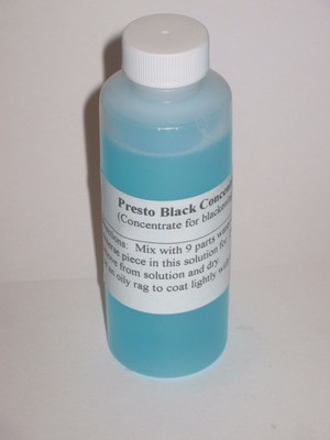 4 oz  steel blackening concentrate, makes 2 1/2 pint gun blue / black 