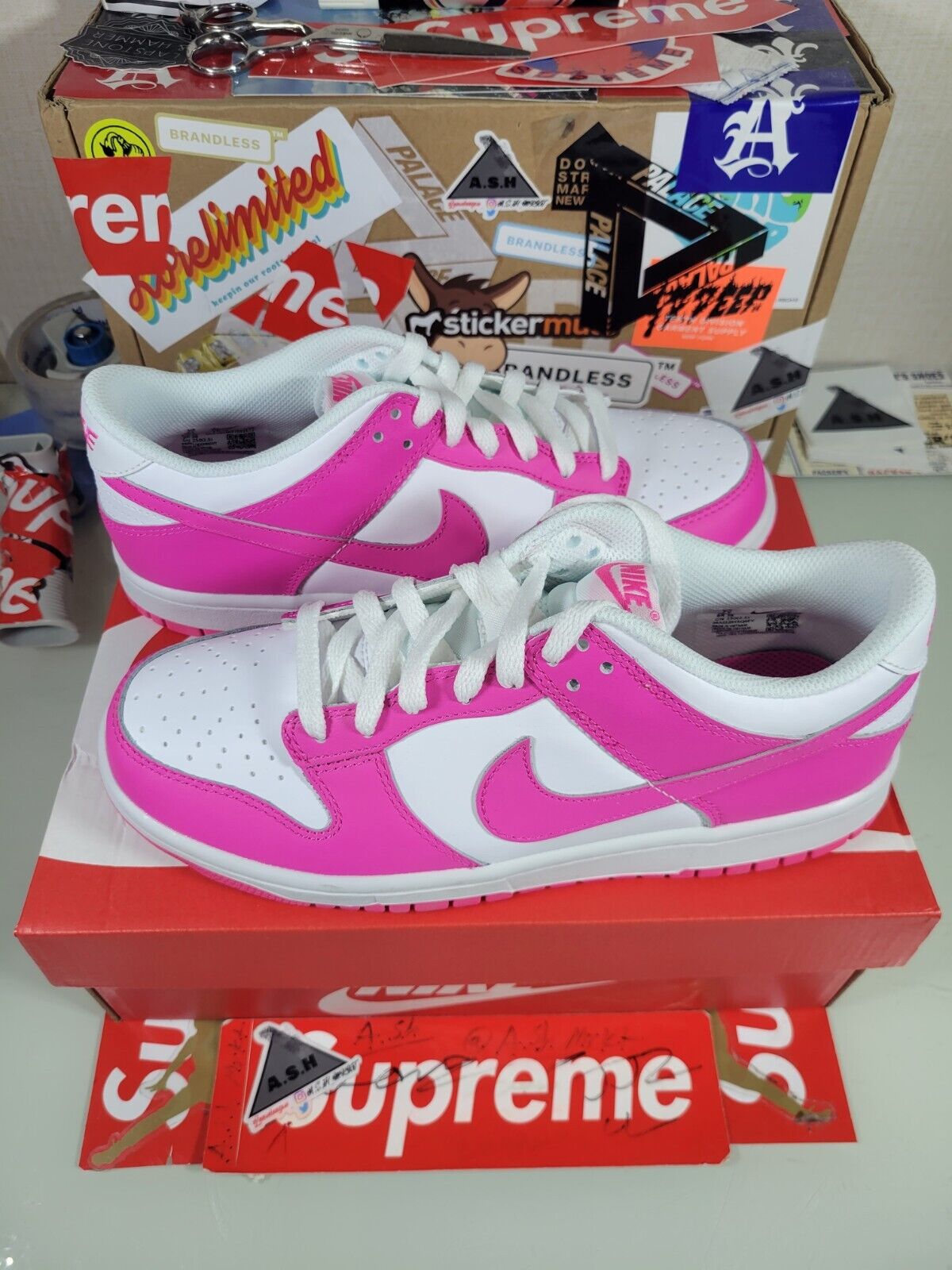 Nike Dunk Low Laser Fuchsia Pink (GS) Sizes 6.5Y - 7Y FB9109