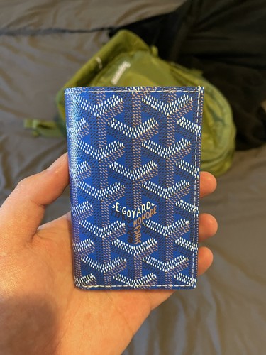 goyard card holder blue