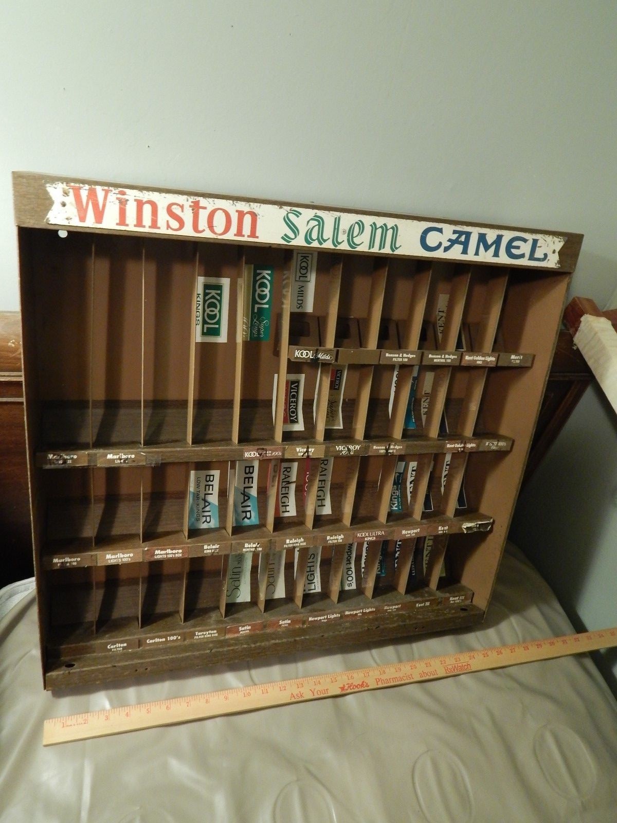 RJ Reynolds ~ Winston_Salem_Camel ~ Faux Wood METAL Cigarette DISPLAY BOX RACK
