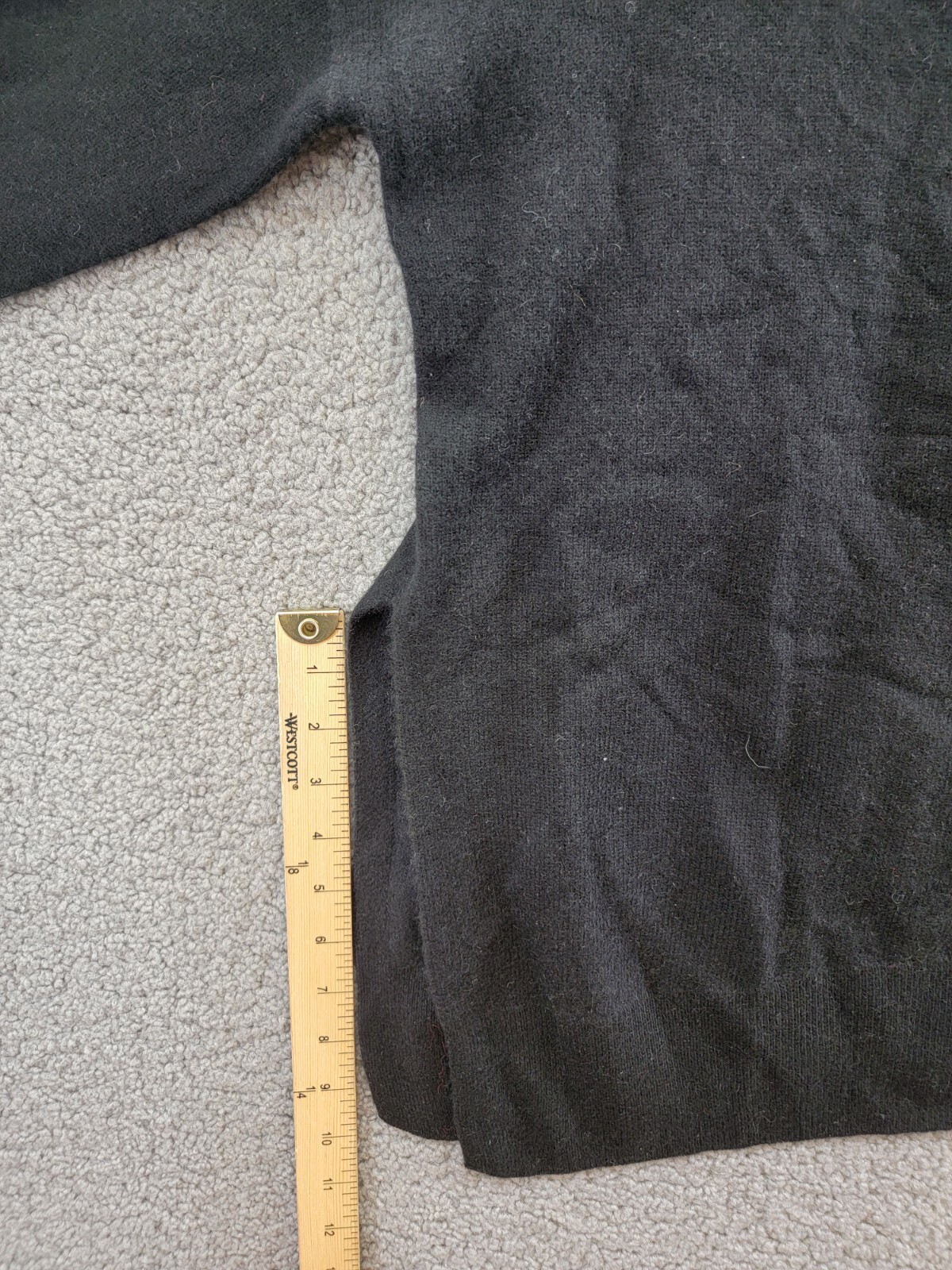 C by Bloomingdale's Cashmere Boat Neck Asymmetrical Sweater Women's M Black - Picture 11 of 19