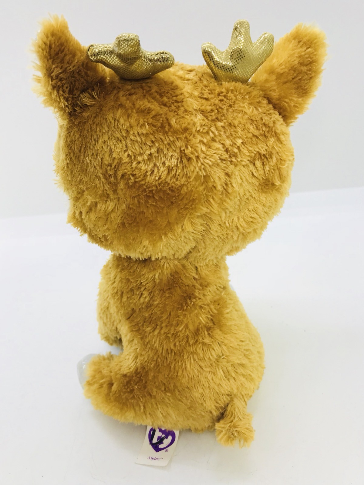 TY Beanie Boo ALPINE the Reindeer Silver Feet Gold Antlers 6'' Stuffed Animal
