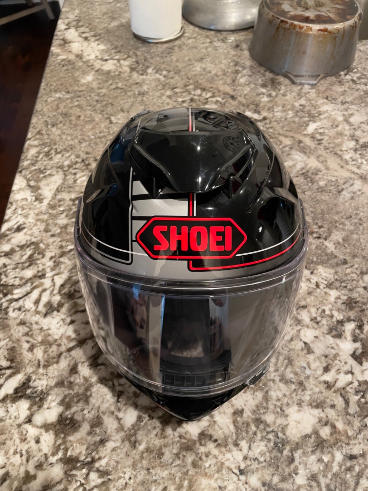 shoei gt-air ii helmet, red & black, medium
