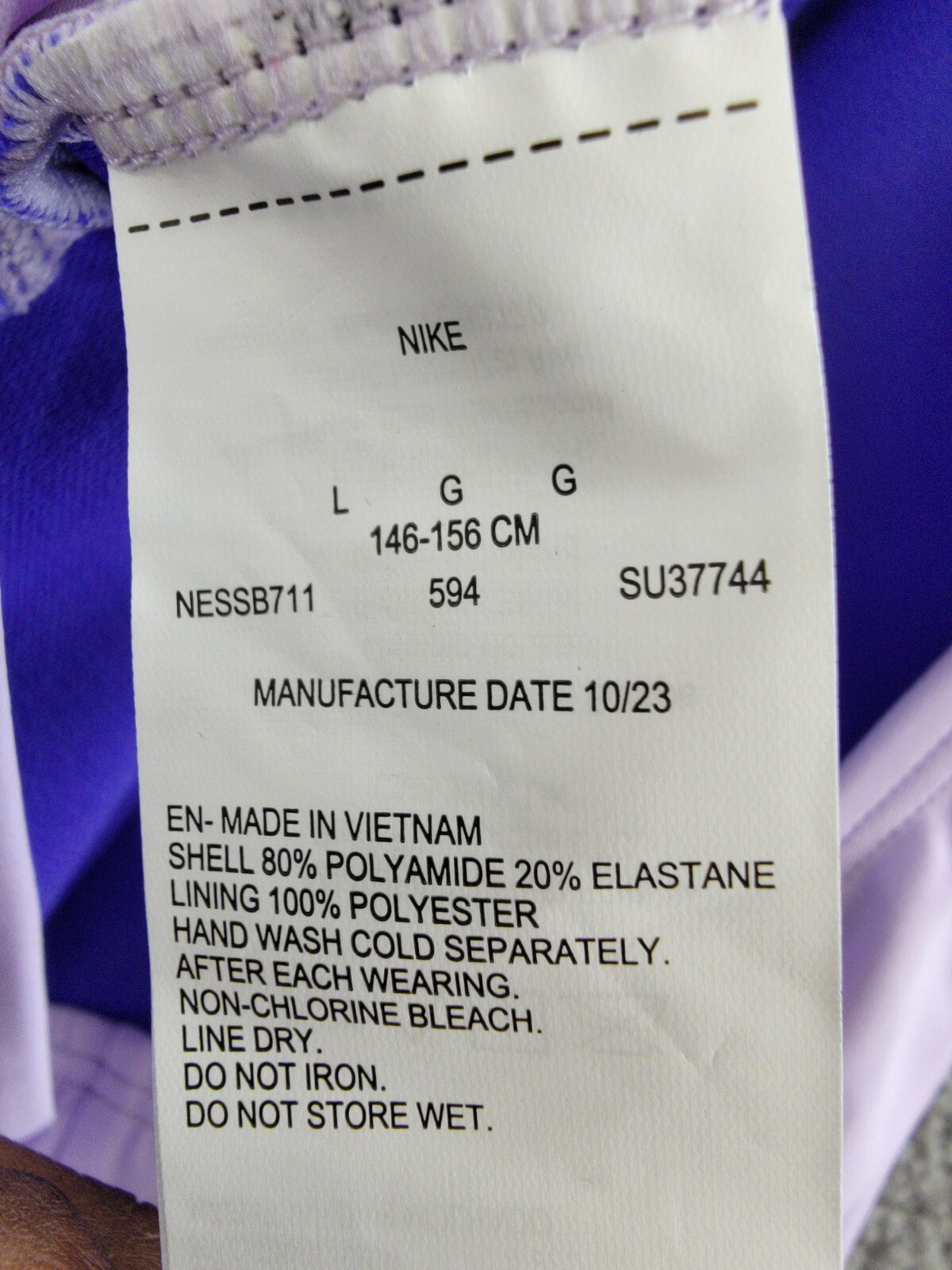 Nike Essential Racerback One Piece Big Girls L Lilac Bloom Cutout Sleeveless - Picture 8 of 15