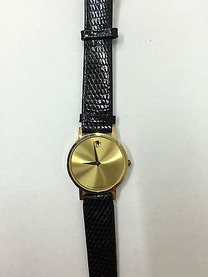 Reloj Movado Gold Музей унисекс Швейцарские часы Cuero Negro Cuero Oro 87-33-882