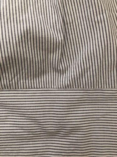 BCBG Generation Navy & White Pin Striped Ruffle Shift Cotton Dress Size M