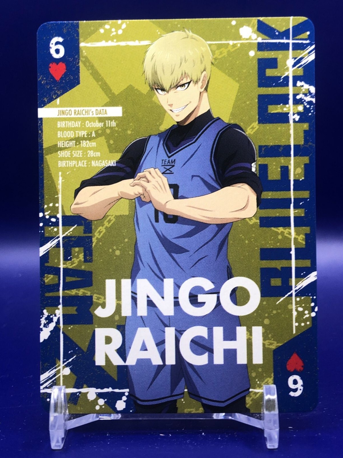 Jingo Raichi Blue Lock Playing Cards Card Kodansha Heart 6