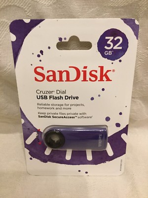 Purple SANDISK Cruzer Dial 32GB USB FLASH DRIVE Storage Transfer Memory USB 2.0