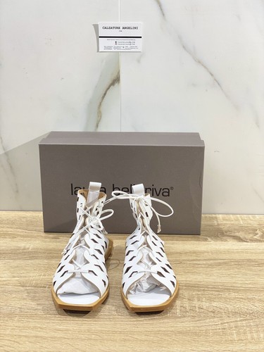 LAURA BELLARIVA LAURA BELLARIVA SANDALE FRAUEN LEDER WEISS 6810 MADE IN ITALY 37