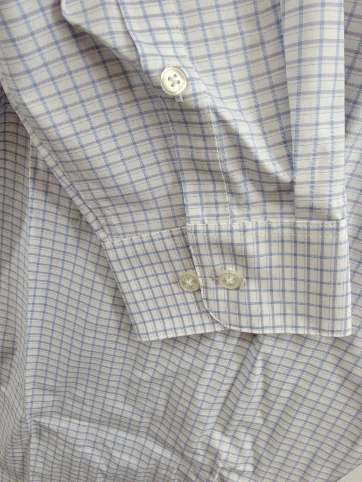 Calvin Klein Steel + Regular Fit Stretch Dress Shirt Men's 17.5 32-33 Blue Multi - Picture 9 of 17