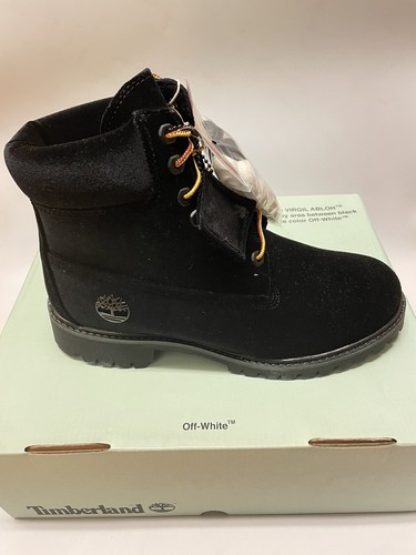 Pre-owned Timberland X Off White Virgil Abloh 6-inch Boots Black Velvet Men's Size 7 Us In Ivory